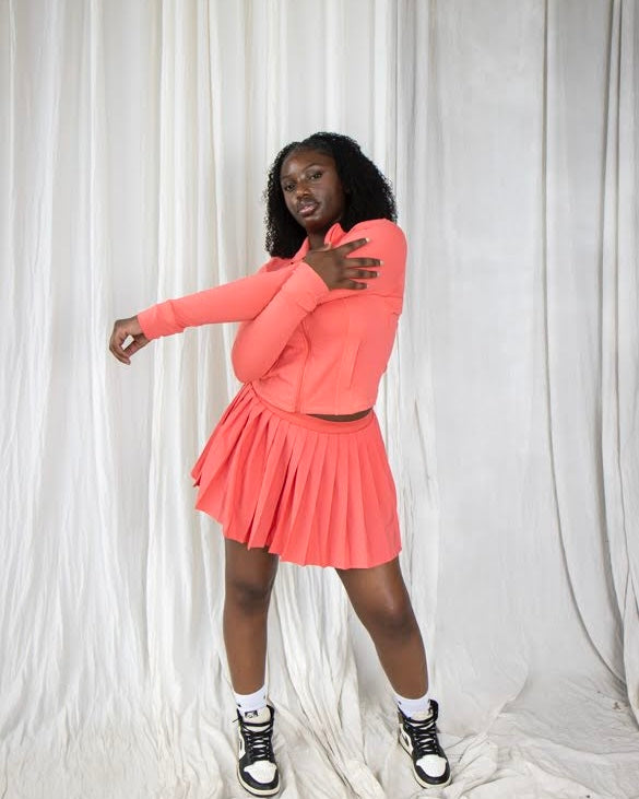 Coral Crush 2-Piece Skirt Set